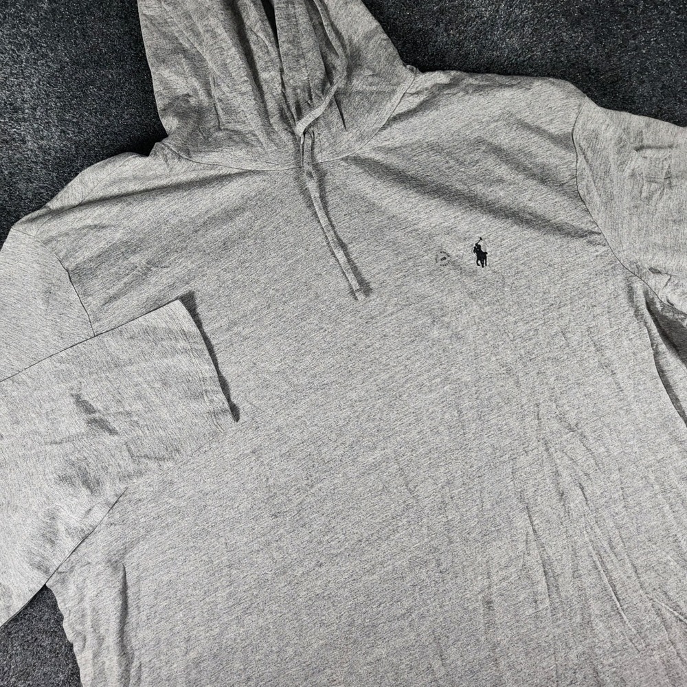 Polo Ralph Lauren Hooded T-Shirt Mens 4XB Gray Long Sleeve Pony Logo NWT